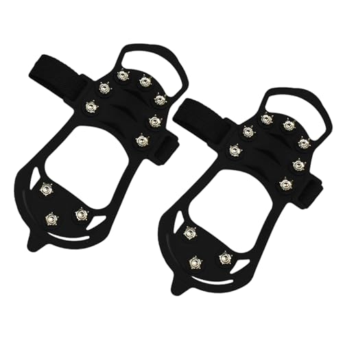Grampones De Hielo | 1 Par 10 Dientes Antideslizantes Ligeros Crampones   Sujecciones Antideslizantes Para Hielo Y Nieve En Botas   Para Aventura Invernal Trabajo Exterior Correr Desplazamiento Compra