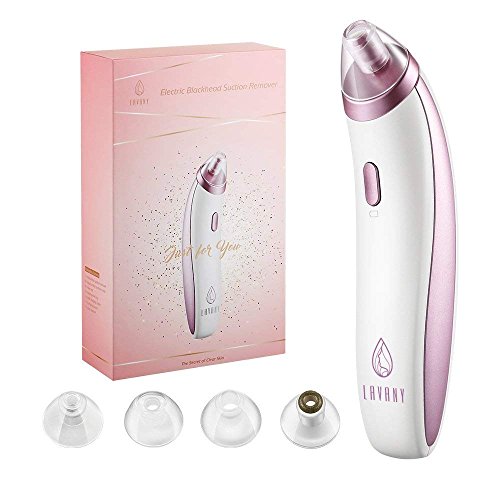 Lavany Blackhead Remover Pore Vacuum Pore Cleanser with Microdermabrasion Diamond Head Electric Skin Cleaner Facial Vacuum Extraction 4 Intensity Levels with Led Indicator (Purple)
