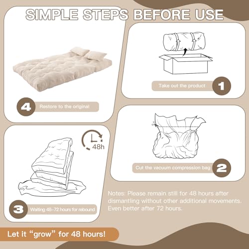 EBENCHICO Folding Sofa Bed Bean Bag Bed の商品画像 5