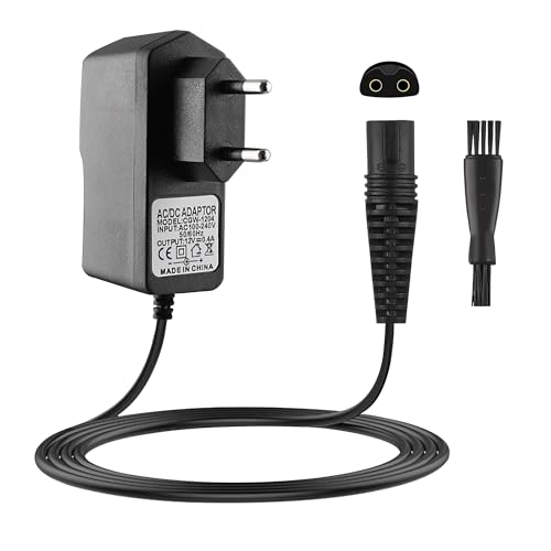 Xahpower 12V Cargador para Braun Serie 9 7 5 3 1, Cargador Cable para Braun Maquina Afeitar 300S 9-990 9-890 5-620 9467cc 51-B1200s 50-M4500cs 51-B4650cs 51-M4500cs 71-B1200s 70-B1200s 70-B7850cc