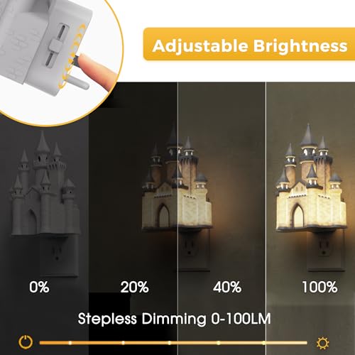 Image of L LOHAS LED 3D Castle Night Lights Plug into Wall, Night Light for Kids