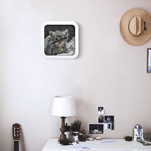 Pendule murale chaton moderne silencieuse 26cm horloge maison
