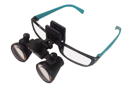 Zgood Dental 3.5X420mm Surgical Medical Binocular Clip Loupes DY-110 Lab Head Magnifier w/ Clip-on - Image 4