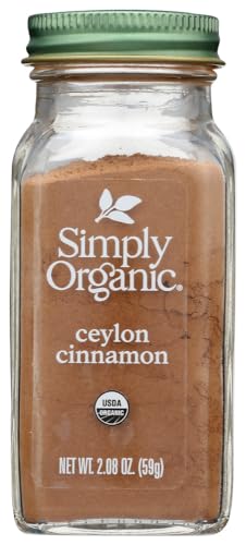 Simply Organic Ground Ceylon Cinnamon, Certified Organic, Vegan | 2.08 oz | Pack of 6 | Cinnamomum verum J. Presl