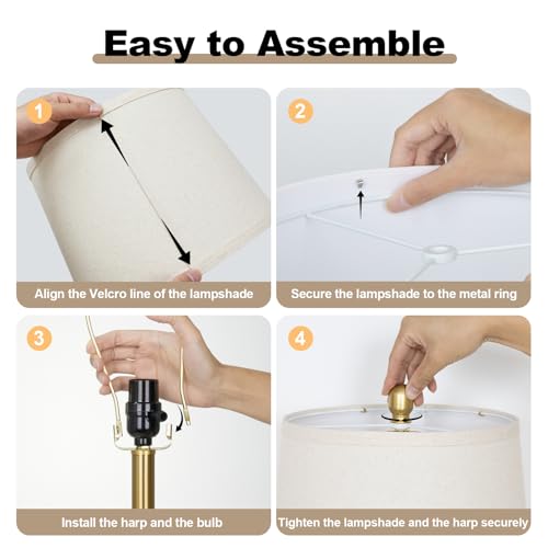 Juego de 2 lámparas de mesa beige estilo travertino 24 pulgadas miniatura 7