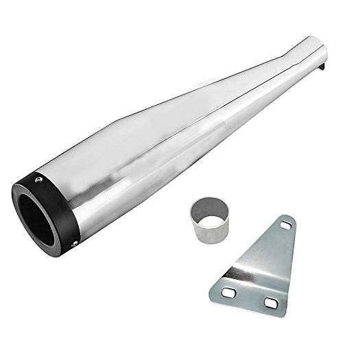 OZANGO Bike Cobra Exhust Silencer Glasswool Bullet Silencer Front Black with Zed Clamp Bush for RE Classic Battle Green 350-image-0