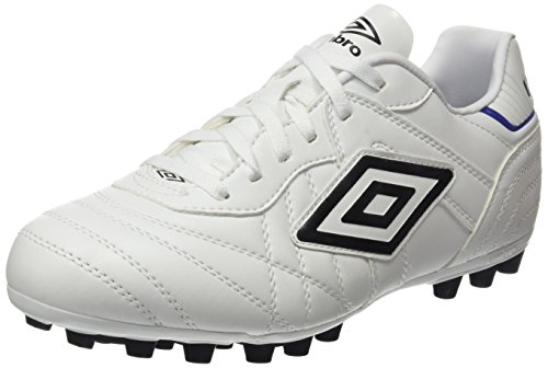 Umbro Umbro Speciali Eternal Club AG - Bota para Hombres, Color Blanco/Negro/Clematis Azul, Talla 46