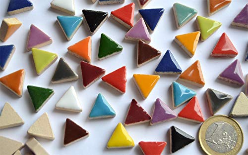 50g Keramik Mosaiksteine dreieckig Seitenlänge ca. 14 mm bunt, ca. 50 Stück Cover