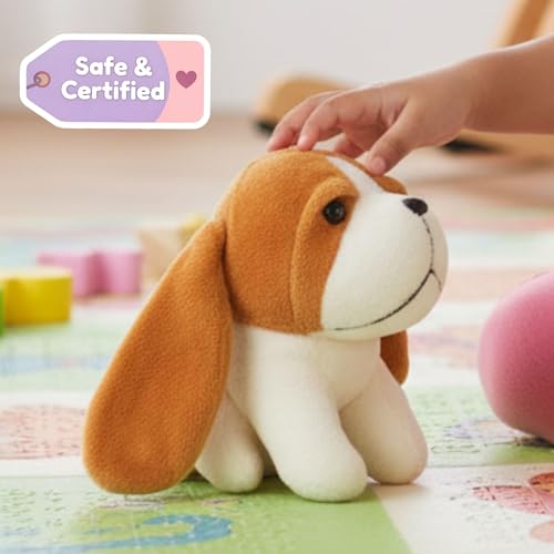 Image of TOYTALES Puppy Dog Soft Toy | Cute Plush Stuffed Puppy for Kids & Babies | Huggable Dog Plush for Boys & Girls | Adorable Gift for Birthdays & Baby Occasions - 18CM