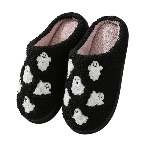 FAYUEKEY Spooky Pumpkin Slippers for Women Men House Memory Foam Fuzzy...