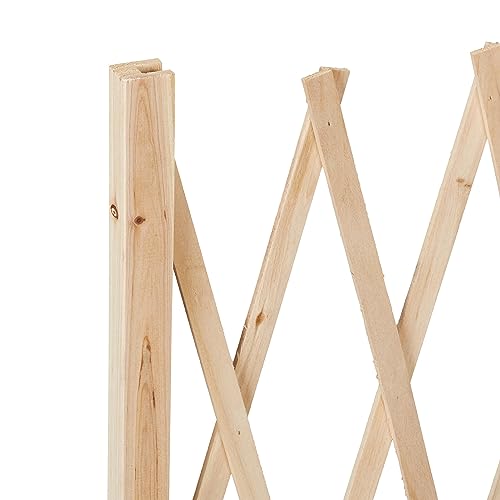 Relaxdays Rankgitter Holz, ausziehbar bis 275 cm, Rankhilfe Kletterpflanzen, Scherengitter freistehend, Garten, Natur