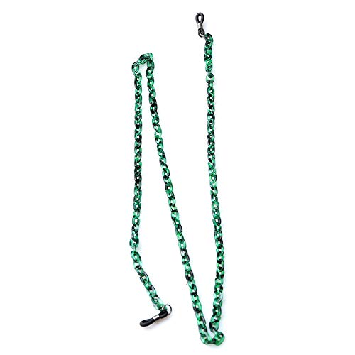 Sopaila Retro Tortoise Pattern Acrylic Eyeglass Chain Holder Necklace Sunglasses Strap Cords,Green #TOP3