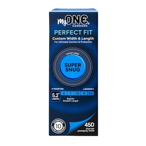 ONE Perfect Fit Super Snug Size 45D Latex Condoms with Silver Pocket Case 10 Count