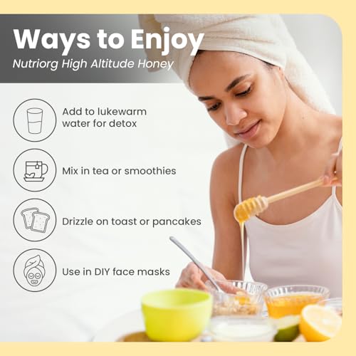 Image of Nutriorg Certified Organic High Altitude Honey 250g | 100% Pure, Unadulterated, and NMR Approved | Raw Himalayan Honey for Weight Management, Energy Boost & Immunity | No Added Sugar | Natural Sweetener