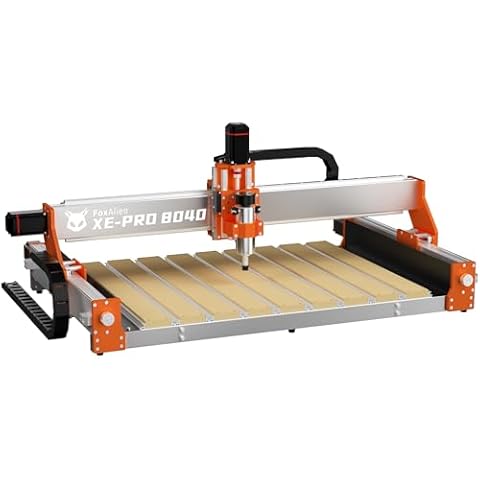 FoxAlien Latest XE-PRO CNC Router Machine + 8040 Extension Kit with Upgraded Hybrid Spoilboard Cover