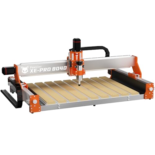 FoxAlien Latest XE-PRO CNC Router Machine + 8040 Extension Kit with Upgraded Hybrid Spoilboard