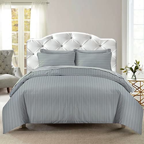 Housse de couette lavable en machine parure de lit super king size grise - 4