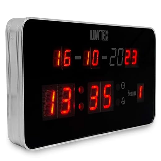 Relogio Digital Grande de Parede Relogio Led Grande Para Academia Empresas com Temperatura Calendário Alarme Data Relogio Para Comercios Grande