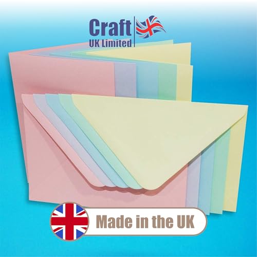 Image of Craft UK 279 C6 Card and Envelope Pack of 50 - Mixed Paste