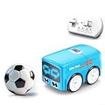 Interactive Bus Toy with LED Expression Display, Voice Controlled RC Car Featuring Four Modes Including Line Following and Obstacle Avoidance, Portable Pocket Size(Blue)