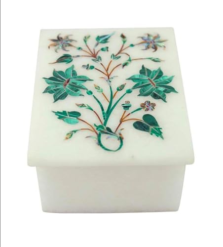 Boîte à bijoux en marbre blanc, coffret déco de table basse et de coiffeuse