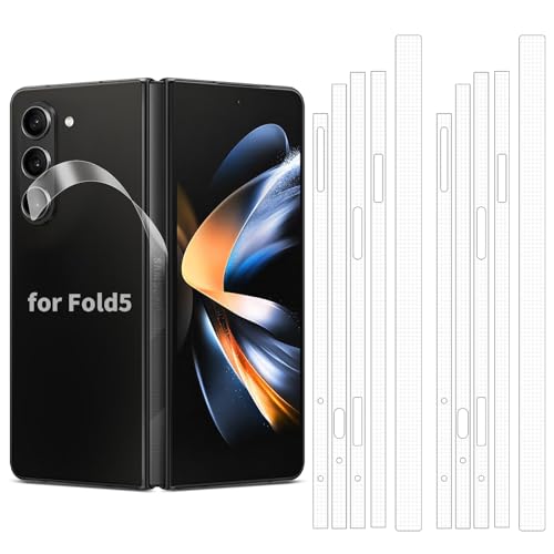 SUKIDIOVQ 2 Pack for Samsung Galaxy Z Fold 5 Side Phone Hinge Cover Protector Film Sticker Skin Wrap Carbon Fiber 3m Flexible PVC Vinyl Thin Decal Protective Film for Side Border HD Clear