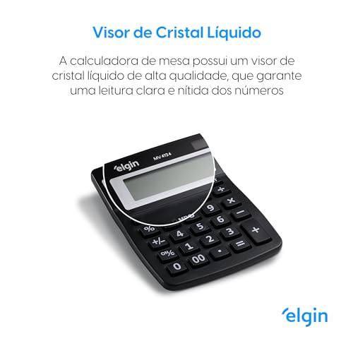 Calculadora de Mesa 12 Dígitos MV 4124 Preta Elgin