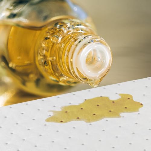 Image of 50 Pcs Oil Absorbent Pads, 9.8 x 13 Inch Oil Spill Mat, Oil-Only Absorbent Mat Pad, Heavy Weight Absorbing Sheets Oil Pads, Universal Absorbing Mat for Home Garage Basement, White