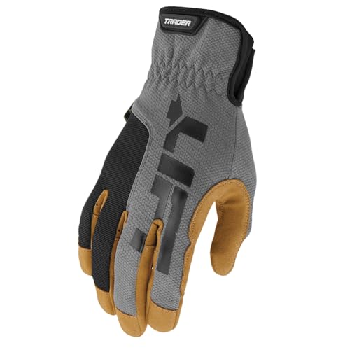 LIFT Safety GTR-17YBRL TRADER Glove (Grey)- Slip On/Off Cuff Large