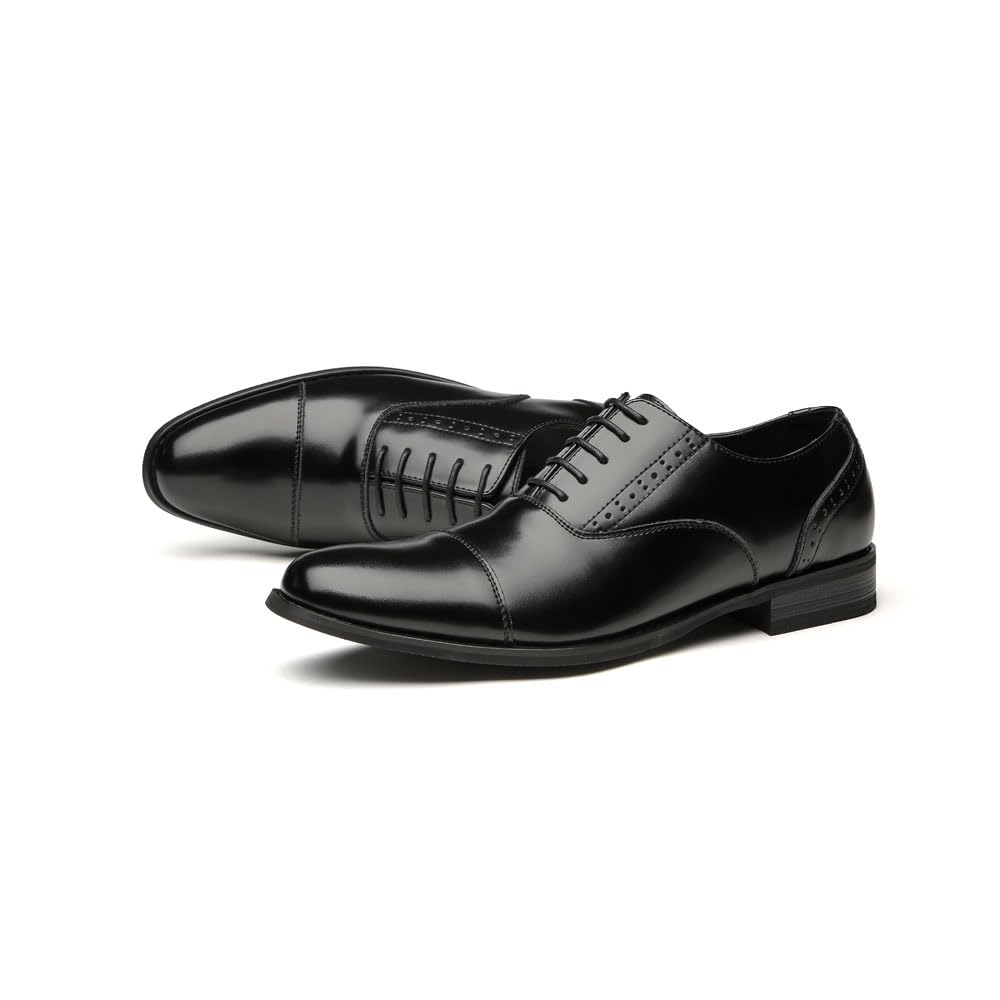 Męskie skórzane buty z brogsem biznesowe Oxford formalne buty biurowe na imprezę na co dzień