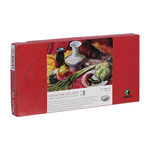 Farby gwasz Maries 12 ml. 12 kolorów