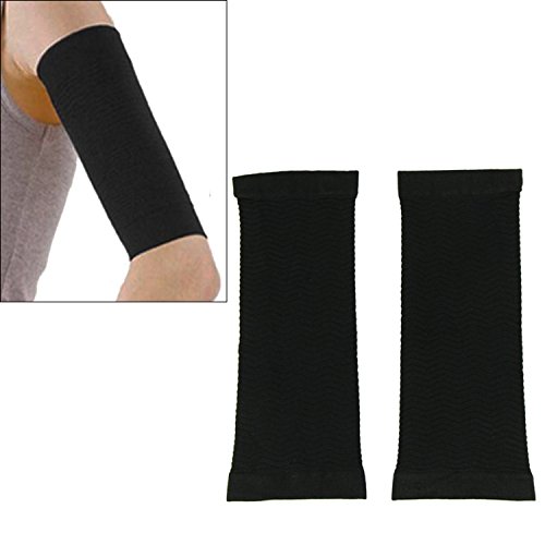 1 par adelgazar brazo caloría de quema de grasa, celulitis Buster quemador delgado brazo muñeca Shaper Shapewear correa Correa para mujeres Lady Black