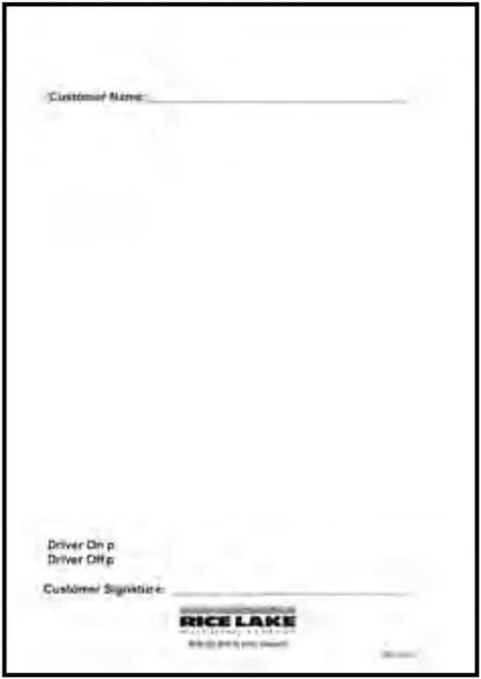 Rice Lake, 71630, Electronic Truck Scale Tickets, 2 Part Carbonless, 500 Tickets
