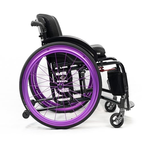 Silla de ruedas deportiva todo terreno, ultraligera, plegable con reposapiés ajustable, altura del asiento y frenos de mano para adolescentes, adultos y personas mayores