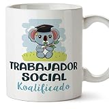 MUGFFINS Tazas para TRABAJADOR SOCIAL hombre - En Español - Koalificado/koalificada - 11 oz / 330 ml - Regalo original y divertido