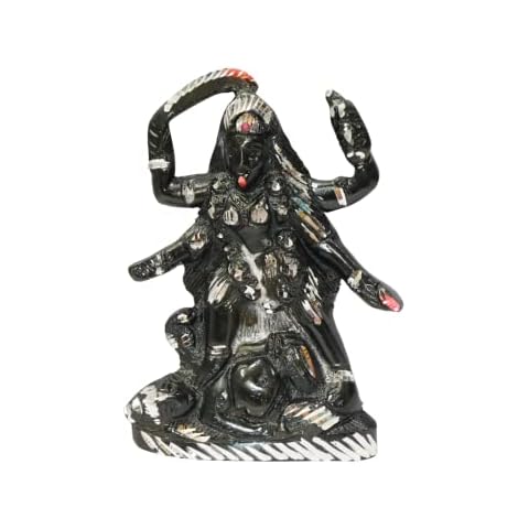 LAKSHMI'S EAGLE Indian Goddess Brass Collectable Figures Kali Ma Statue Hindu God Sculpture Religious Statue For Desk Showpiece Hindu Temple Home Decoration Puja Item Gift Cover