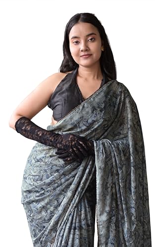 Image of MIRCHI FASHION Women Saree Floral Print Chiffon | Lightweight Festive Occasion Sari for Farewell and Functions with Unstitched Blouse Piece