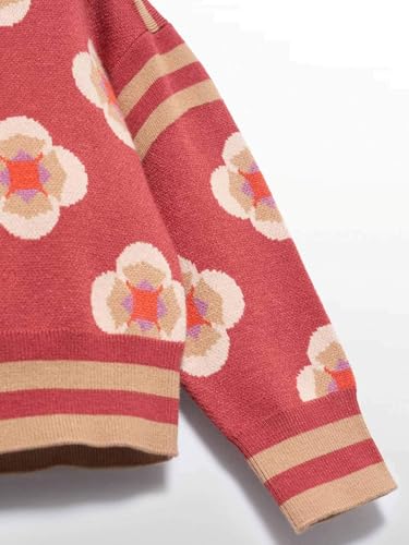 Abel & Lula Geometric Jacquard Jersey for Girls Paprika3