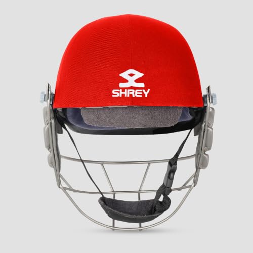 Image of SHREY Pro Guard Stainless Steel 2.0 Batting Cricket Helmet for Men's (Red, M)