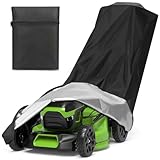 KISEER Outdoors Lawn Mower Cover Heavy Duty Waterproof Polyester Oxford Protection Push Mower Cover with Drawstring and Storage Bag (210D, 75 x 25 x 40 Inch)