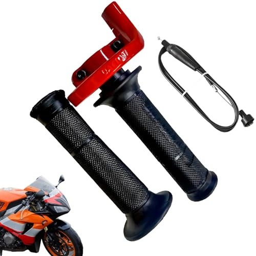 Twists - Agarre del acelerador – Juego de empuñaduras de motocicleta con cable del acelerador – Puños para moto de cross con cable del acelerador y agarre de manillar, conjunto del acelerador de