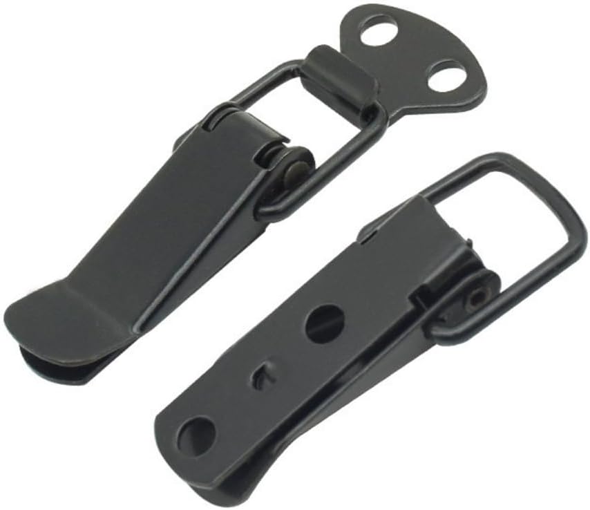 Latch Black Toggle Latch, Steel Spring Loaded Toggle Latch, Black Catch Hasp Clamp Clip Lock with for Cabinet, Wooden Case, Box(4 Pcs)