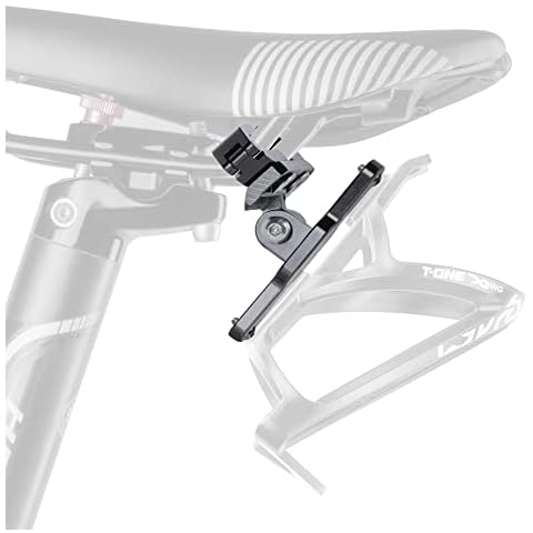 CyclingDeal Bike Bottle Cage Saddle Mount Adapter - MTB Road Bicycle Saddle Rail Mount Water Bottle Holder with Adjustable Angle - For Road Use ONLY - Quality Aluminium Alloy Cover
