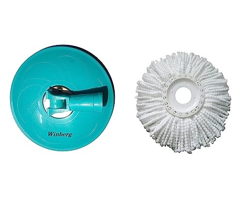 Image of Winberg Plastic Bucket Mop Dish For Threaded Pipe And Refill Set Of 1 Free Size Dish02, Multicolour