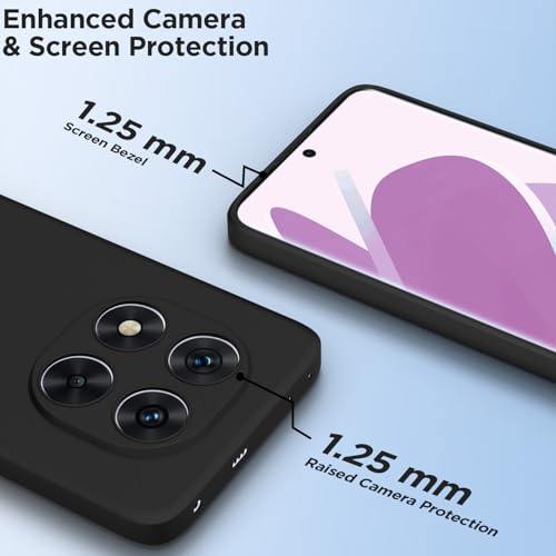 Image of Outlouders Back Cover for Redmi Note 14 Pro 5G | Camera Protection | Durable Soft Matte Silicone Bumper Case (Black)