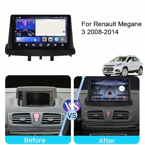 Pantalla Carplay coche inalámbrica para Renault Megane 3 con Bluetooth y Mirror Link 2