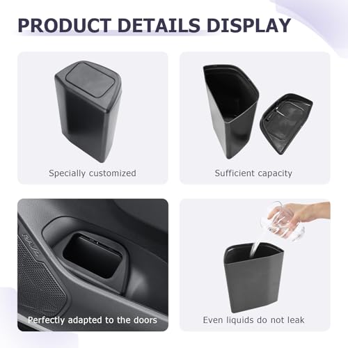 Image of LUWU Car Trash Can Compatible with 2019 2020 2021 2022 2023 2024 2025 RAV4 Interior Accessories Car Trash with Lid Portable Mini Trash Dustbin Garbage Trash Bin Car Waste Bin Leak-Proof 2PCS