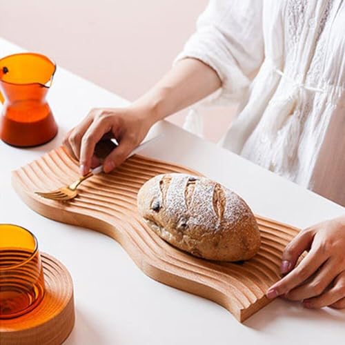 Plateau de service en bois massif antidérapant pour buffet