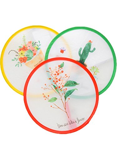 うちわ うちわ 折り畳み 団扇 折り畳 和風 可愛い絵柄 超軽量 携帯便利 ミニ団扇 夏祭り 花火大会 花火 月うさぎ 旅行 外出 ピクニック ーティー に適合-3pcs -ランダム