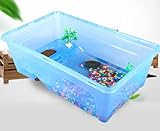 acuario para tortugas de agua grandes Bandeja para tortuga fácil de limpiar, diseño transparente fuerte para una mejor observación, plataforma integrada y rampa solar para un entorno más amplio para tu mascota.